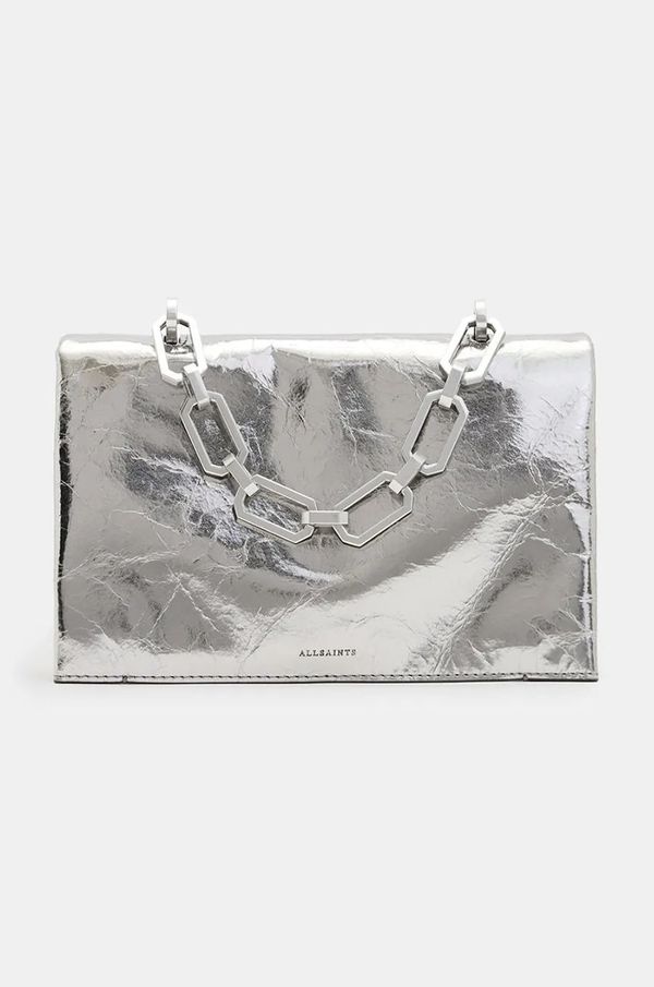AllSaints Kožna pismo torbica AllSaints YUA boja: srebrna, W016XZ