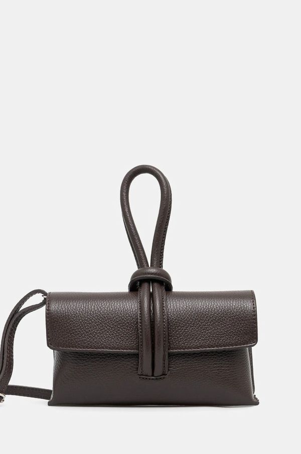 Answear Lab Kožna pismo torbica Answear Lab boja: smeđa