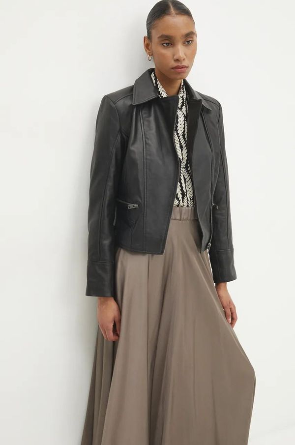 Answear Lab Kožna ramones jakna Answear Lab za žene, boja: crna, za prijelazno razdoblje