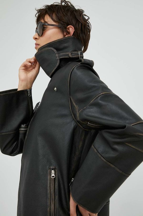 By Malene Birger Kožna ramones jakna By Malene Birger za žene, boja: smeđa, za prijelazno razdoblje