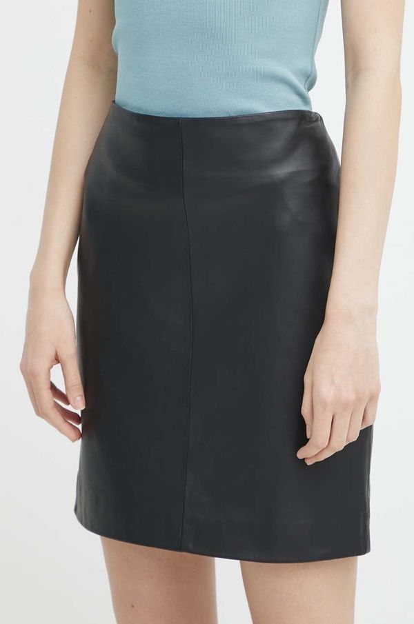 2NDDAY Kožna suknja 2NDDAY 2ND Ceciliana - Classic Leath boja: crna, mini, ravna, 2000552642