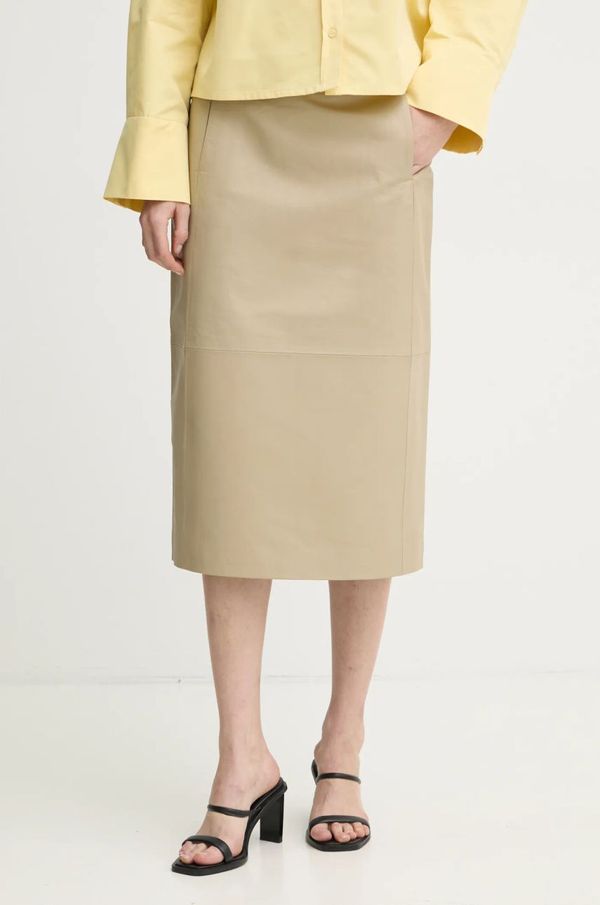 2NDDAY Kožna suknja 2NDDAY Jaya boja: bež, midi, pencil, 2252554672