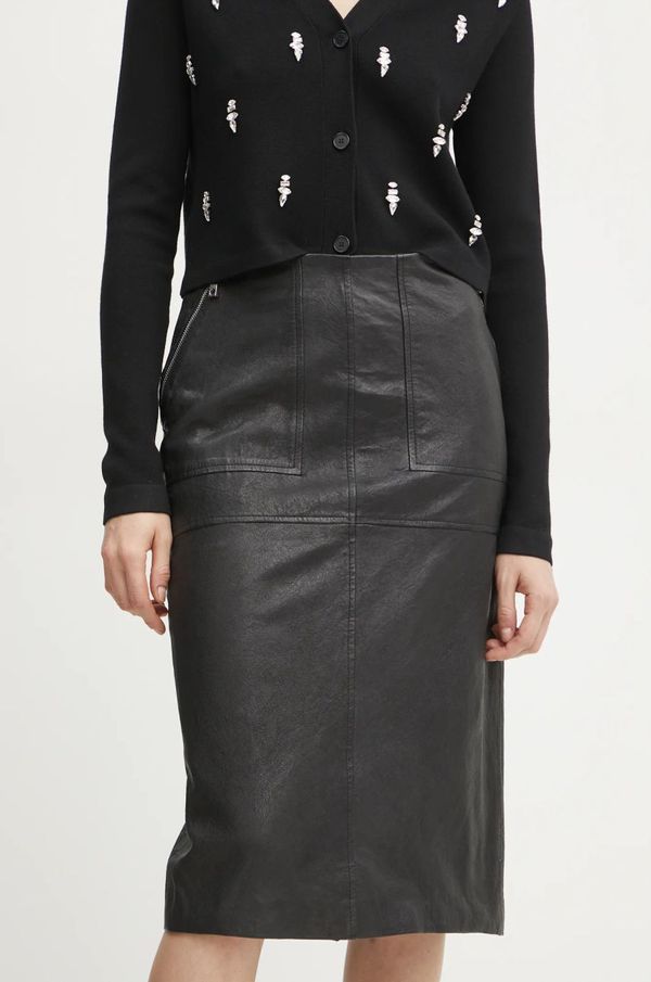 Max&Co. Kožna suknja MAX&Co. boja: crna, midi, pencil, 2516401021200