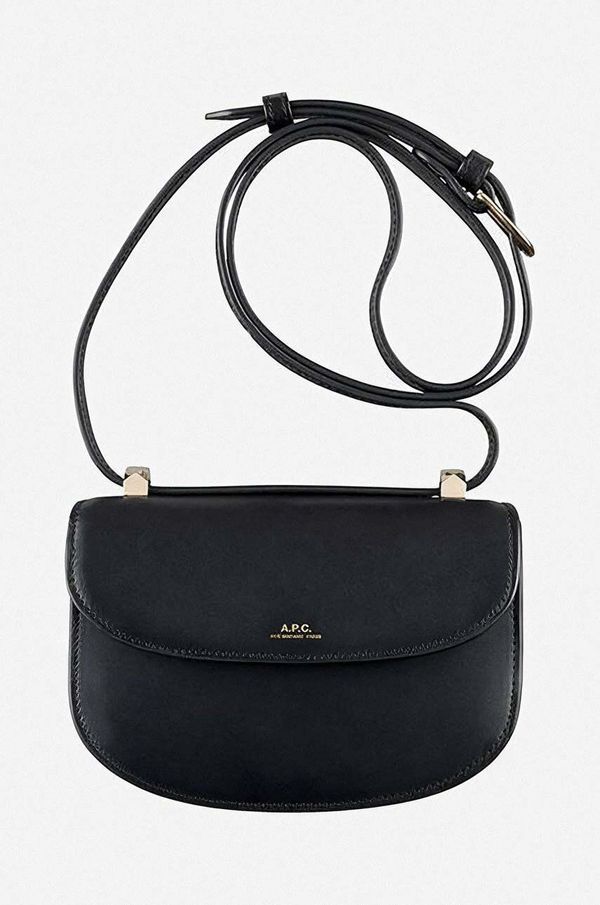 A.P.C. Kožna torba A.P.C. Geneve Mini Sac boja: crna, PXAWV.F61415-BLACK