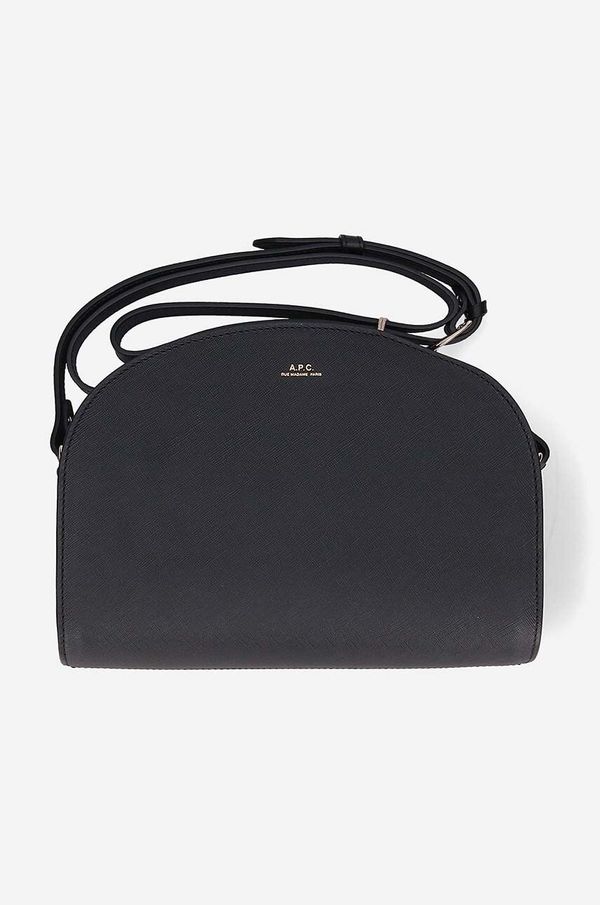 A.P.C. Kožna torba A.P.C. Sac Demi-lune boja: crna, PXBJQ-F61048 BLACK