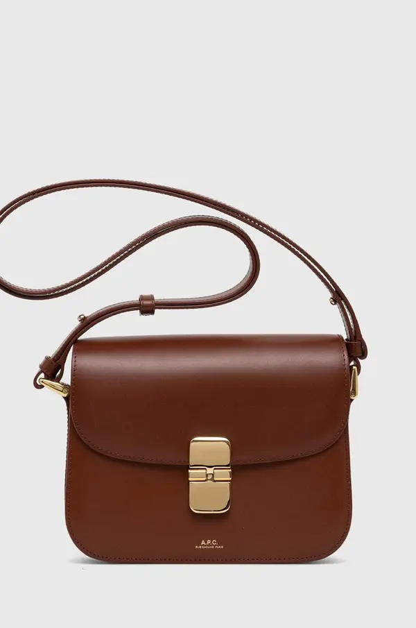 A.P.C. Kožna torba A.P.C. Sac Grace Small PXBMW-F61413 BLACK boja: smeđa