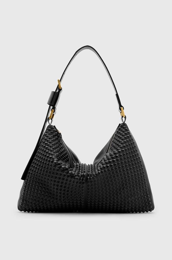 AllSaints Kožna torba AllSaints EDBURY STUD SHOULDER boja: crna, W356XB
