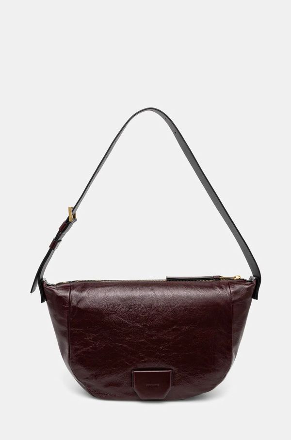 AllSaints Kožna torba AllSaints MADEA SHOULDER boja: bordo, W395XB