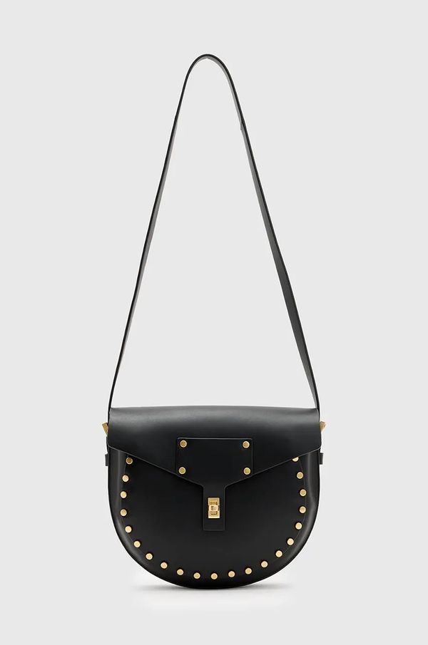 AllSaints Kožna torba AllSaints MIRO SADDLE boja: crna, W216XB