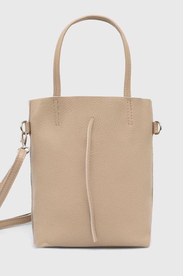 Answear Lab Kožna torba Answear Lab boja: bež