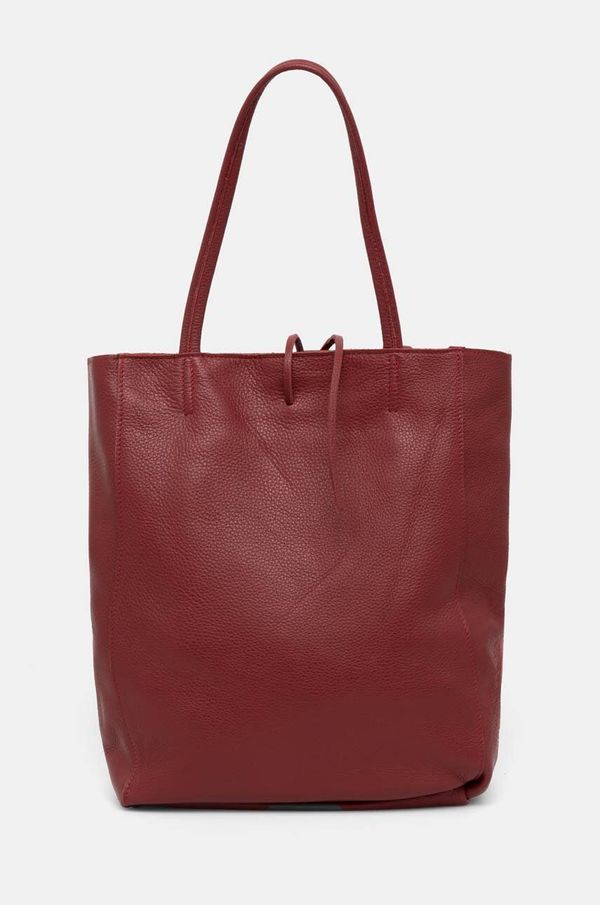 Answear Lab Kožna torba Answear Lab boja: bordo