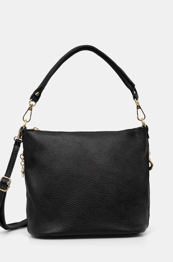 Answear Lab Kožna torba Answear Lab boja: crna