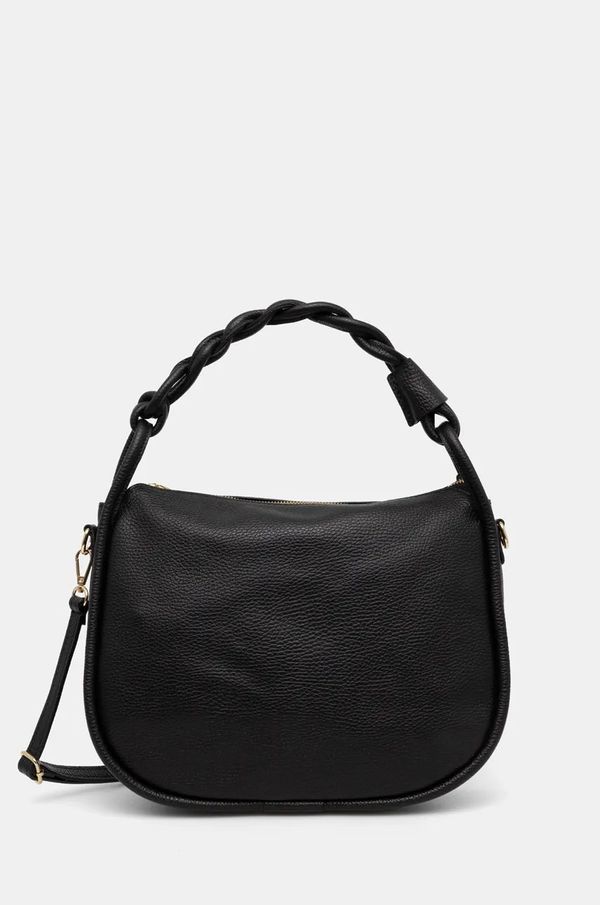 Answear Lab Kožna torba Answear Lab boja: crna