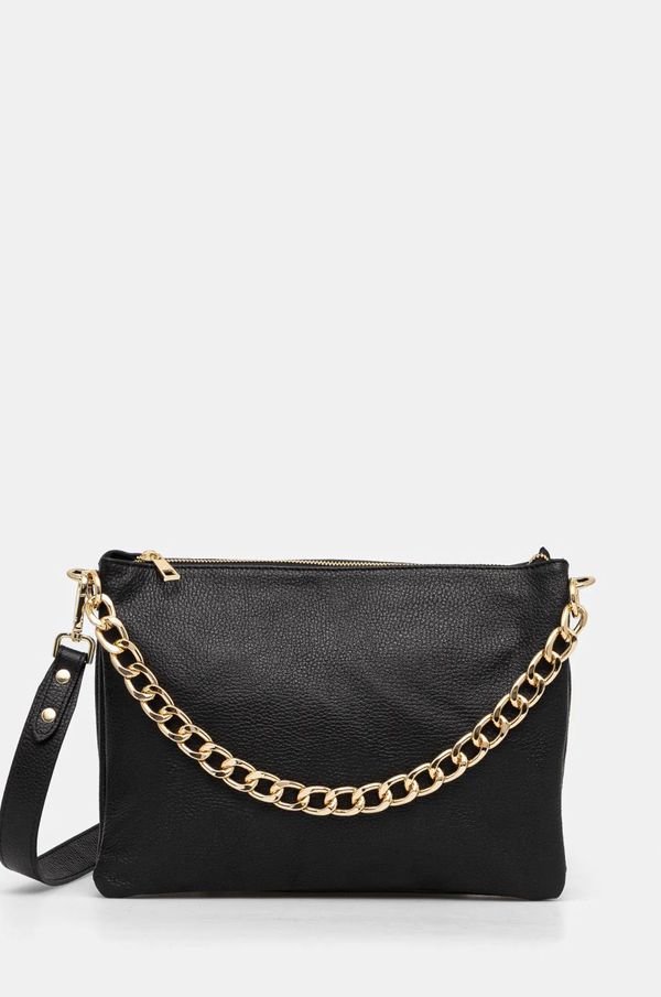 Answear Lab Kožna torba Answear Lab boja: crna