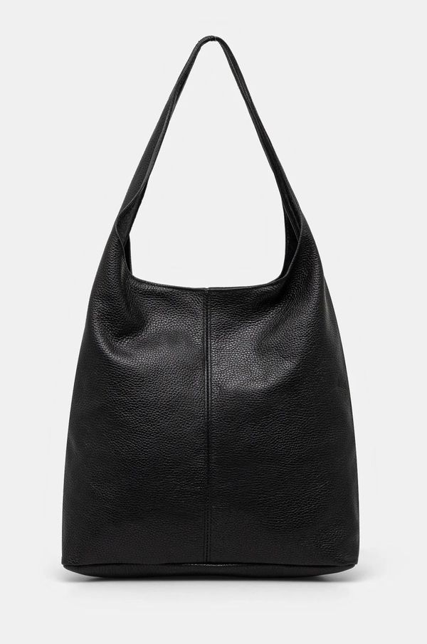 Answear Lab Kožna torba Answear Lab boja: crna