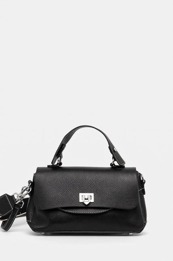 Answear Lab Kožna torba Answear Lab boja: crna