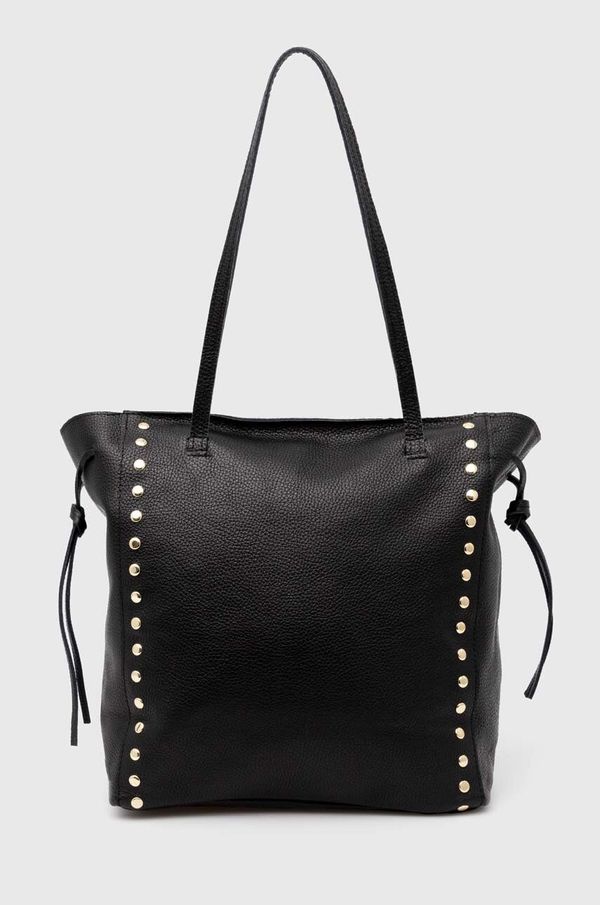 Answear Lab Kožna torba Answear Lab boja: crna