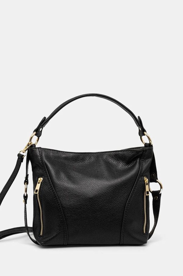 Answear Lab Kožna torba Answear Lab boja: crna