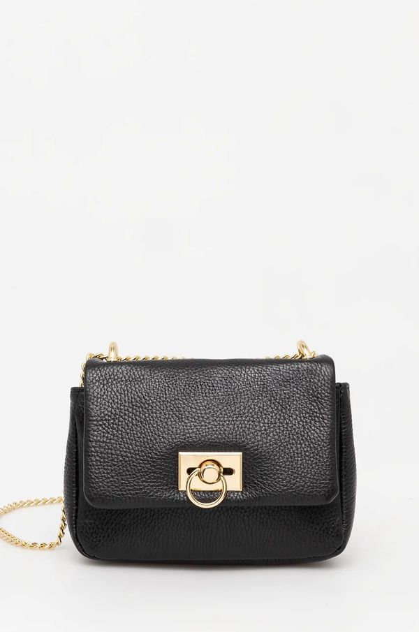 Answear Lab Kožna torba Answear Lab boja: crna