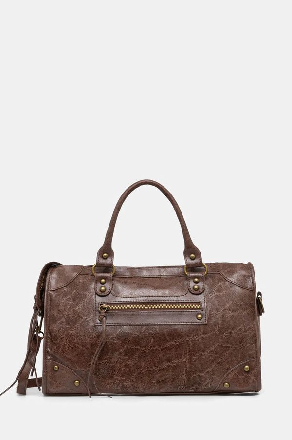 Answear Lab Kožna torba Answear Lab boja: smeđa