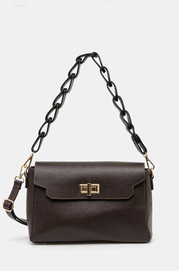 Answear Lab Kožna torba Answear Lab boja: smeđa