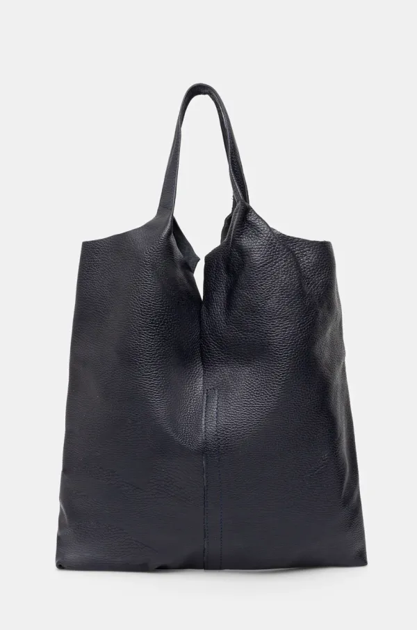 Answear Lab Kožna torba Answear Lab boja: tamno plava