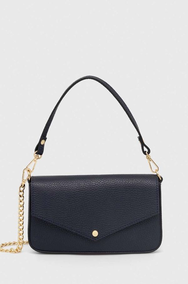 Answear Lab Kožna torba Answear Lab boja: tamno plava