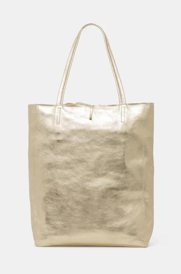 Answear Lab Kožna torba Answear Lab boja: zlatna