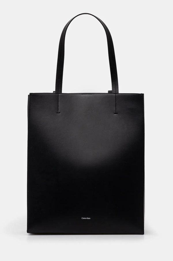 Calvin Klein Kožna torba Calvin Klein boja: crna, LV04F3000G