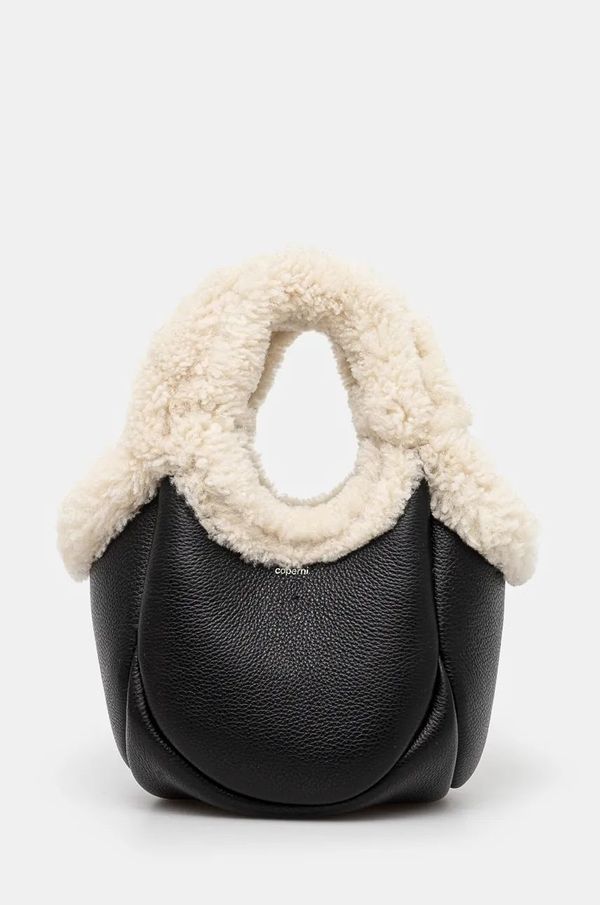coperni Kožna torba Coperni Shearling Mini Bucket Swipe Bag boja: crna, COPBA69840S