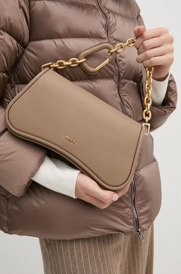 DKNY Kožna torba Dkny boja: smeđa, R43GAG48