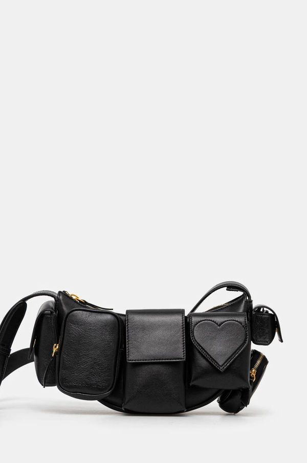 Fiorucci Kožna torba Fiorucci Leather Super Pocket Bag boja: crna, U01FPABA123LE04BK01