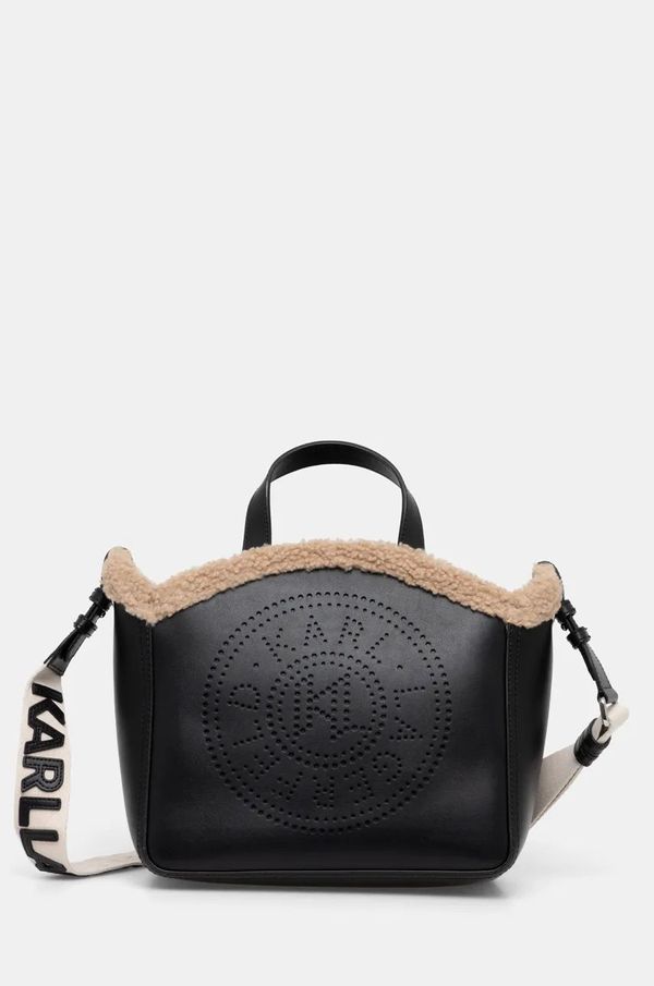 Karl Lagerfeld Kožna torba Karl Lagerfeld boja: crna, 246W3084