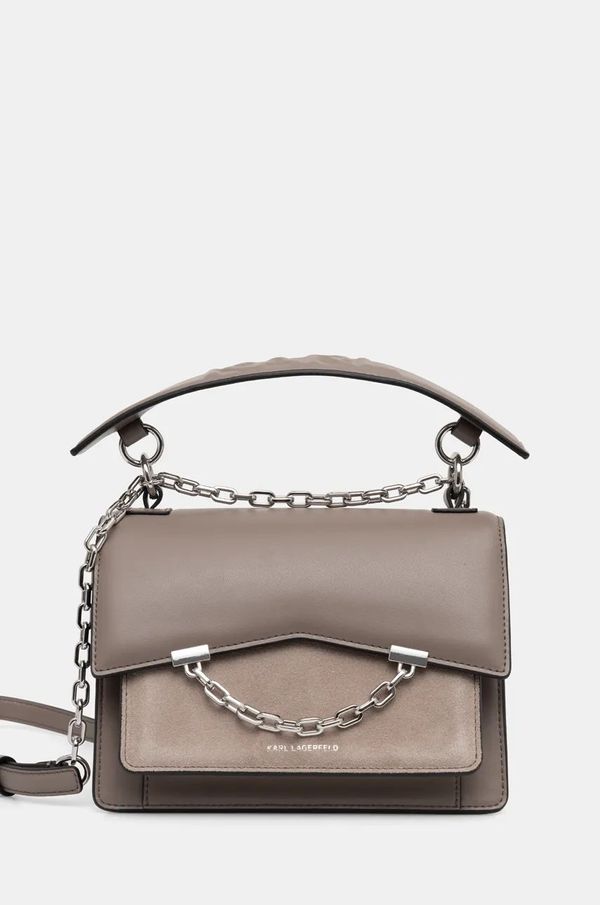 Karl Lagerfeld Kožna torba Karl Lagerfeld boja: siva, 246W3040