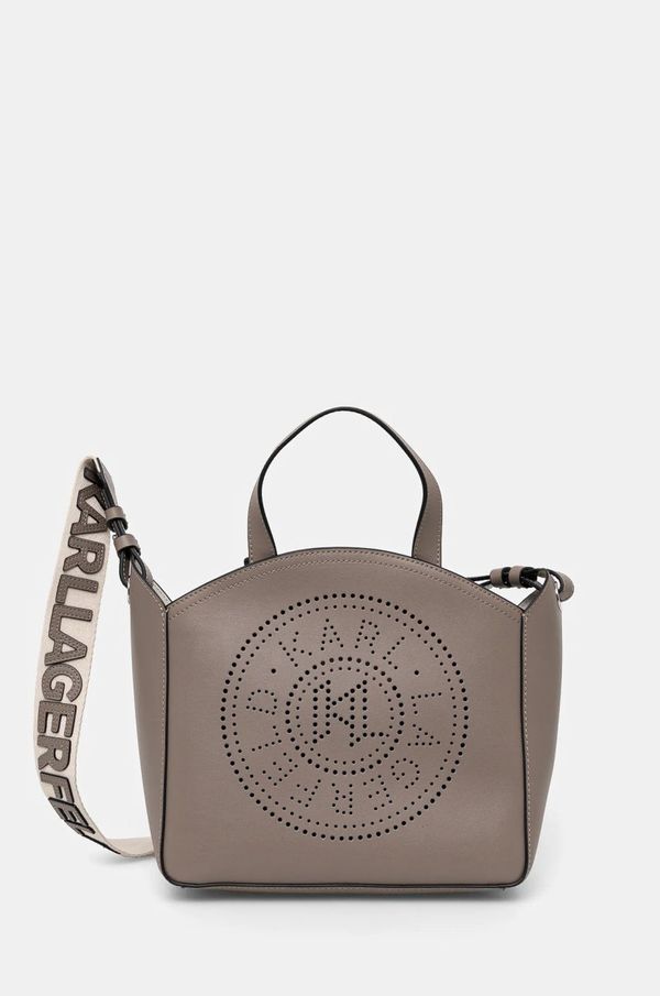 Karl Lagerfeld Kožna torba Karl Lagerfeld boja: siva, A1W30058