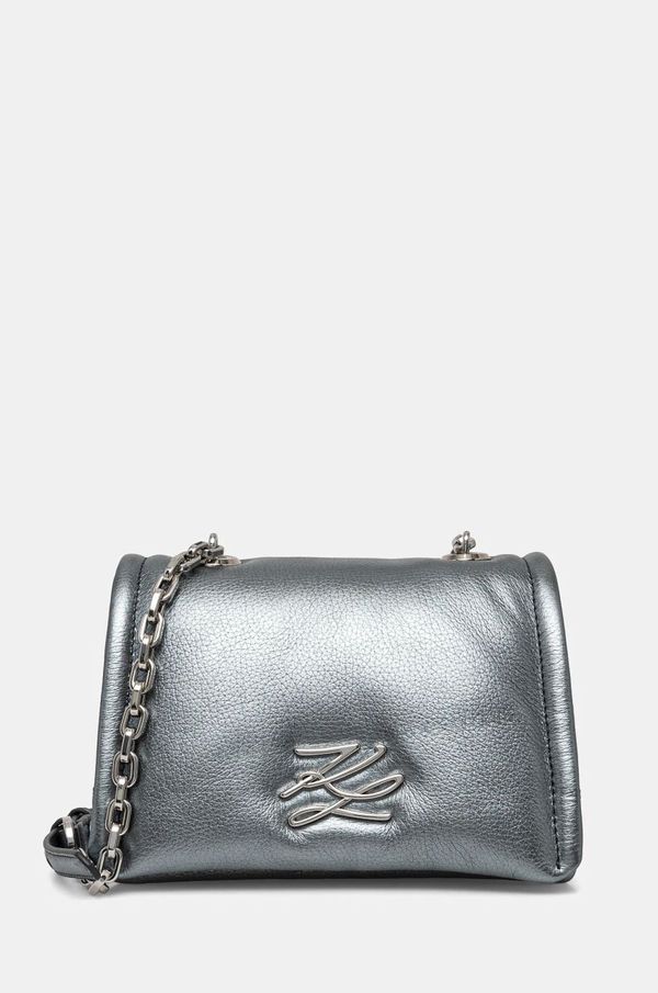 Karl Lagerfeld Kožna torba Karl Lagerfeld boja: siva, A1W30172