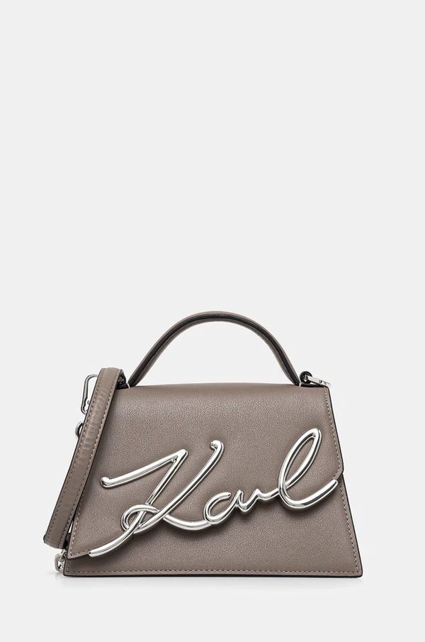 Karl Lagerfeld Kožna torba Karl Lagerfeld boja: siva