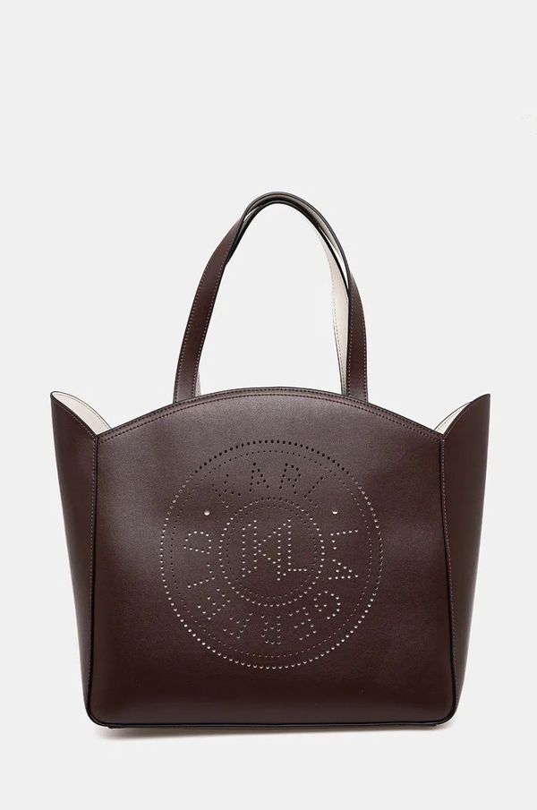 Karl Lagerfeld Kožna torba Karl Lagerfeld boja: smeđa