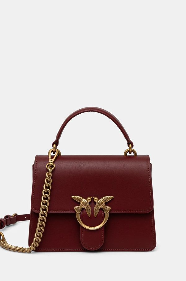 Pinko Kožna torba Pinko boja: bordo, 100071 A0F1