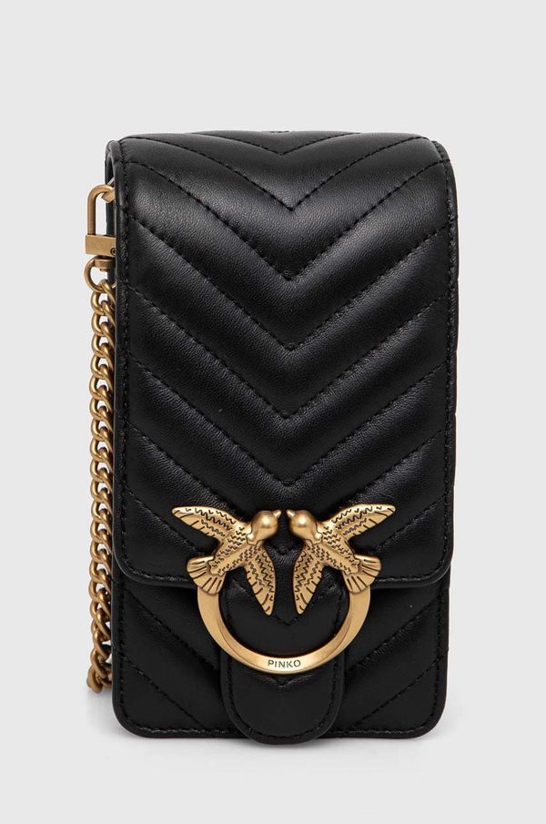 Pinko Kožna torba Pinko boja: crna