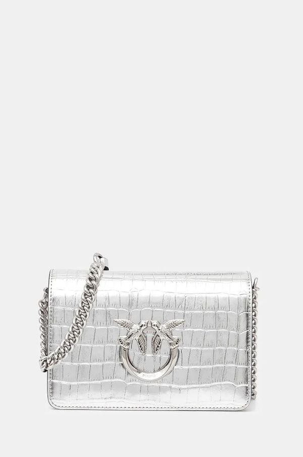 Pinko Kožna torba Pinko boja: srebrna, 100067 A1W5