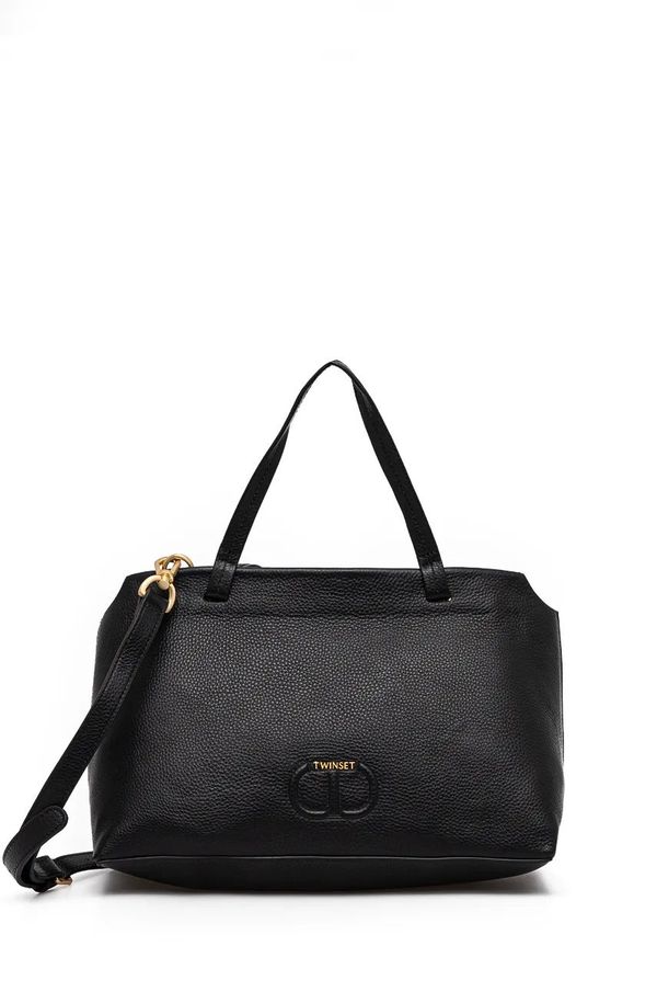 Twinset Kožna torba Twinset boja: crna, 242TD8362