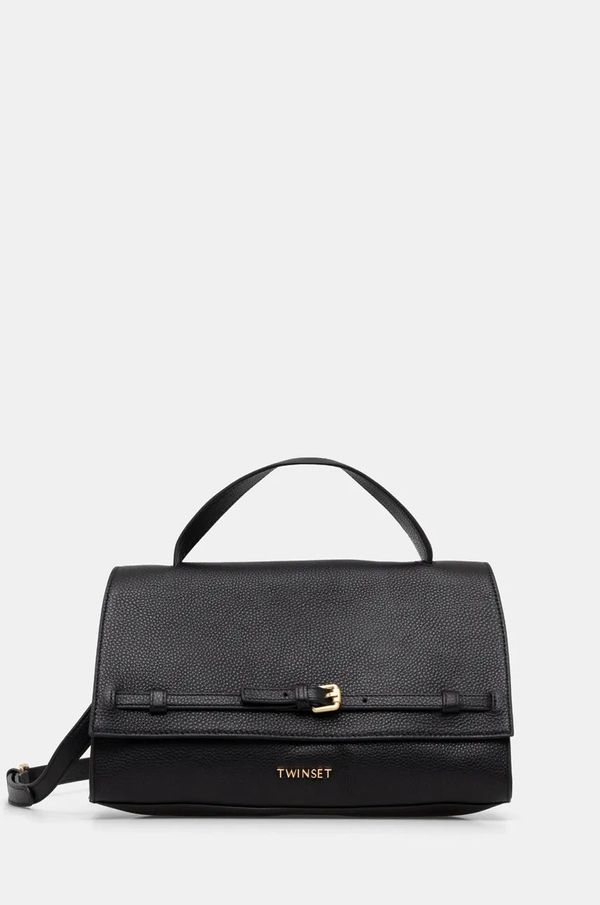 Twinset Kožna torba Twinset boja: crna, 242TD8372