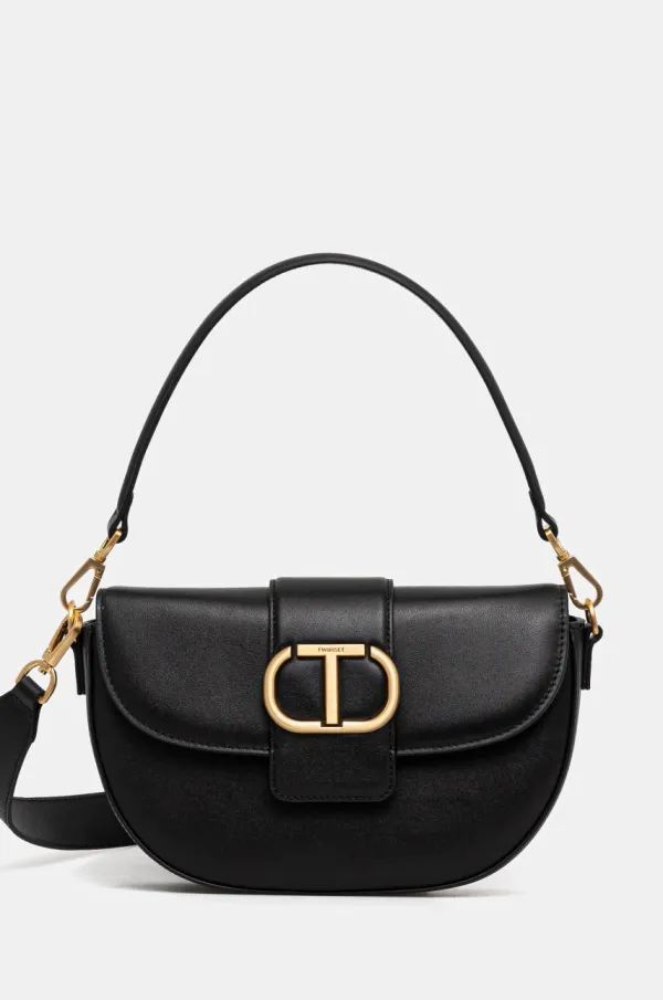 Twinset Kožna torba Twinset boja: crna, 251TB7110