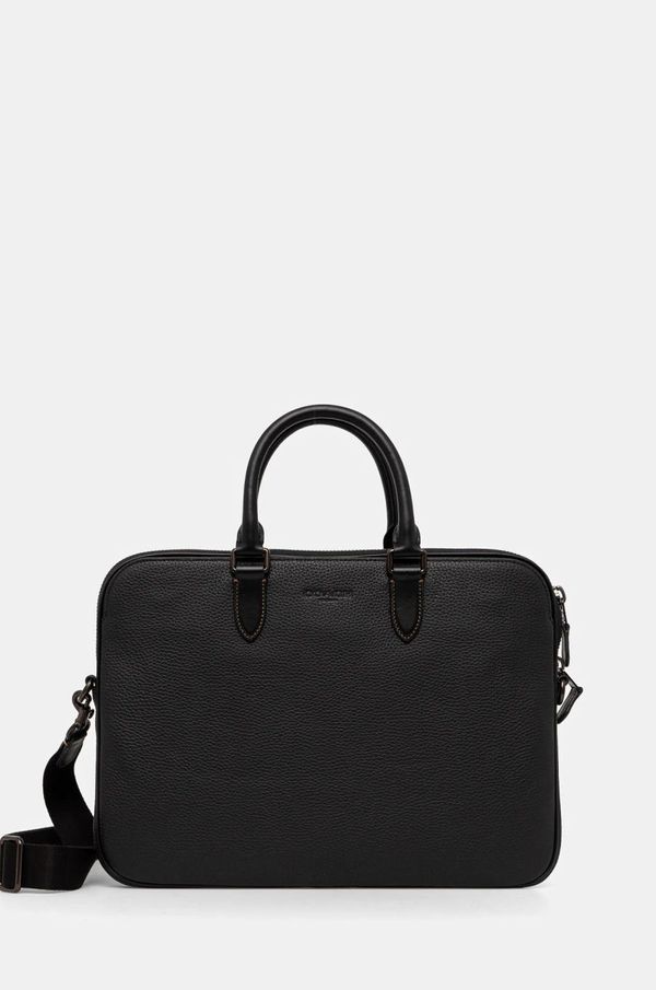 Coach Kožna torba za laptop Coach boja: crna, CV956