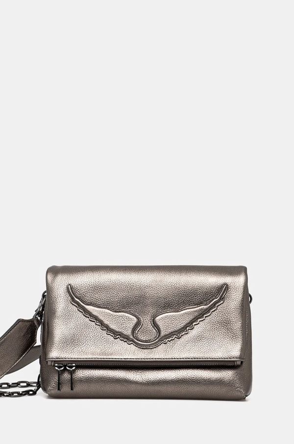 Zadig&Voltaire Kožna torba ZADIG&VOLTAIRE boja: srebrna, LWBA02567