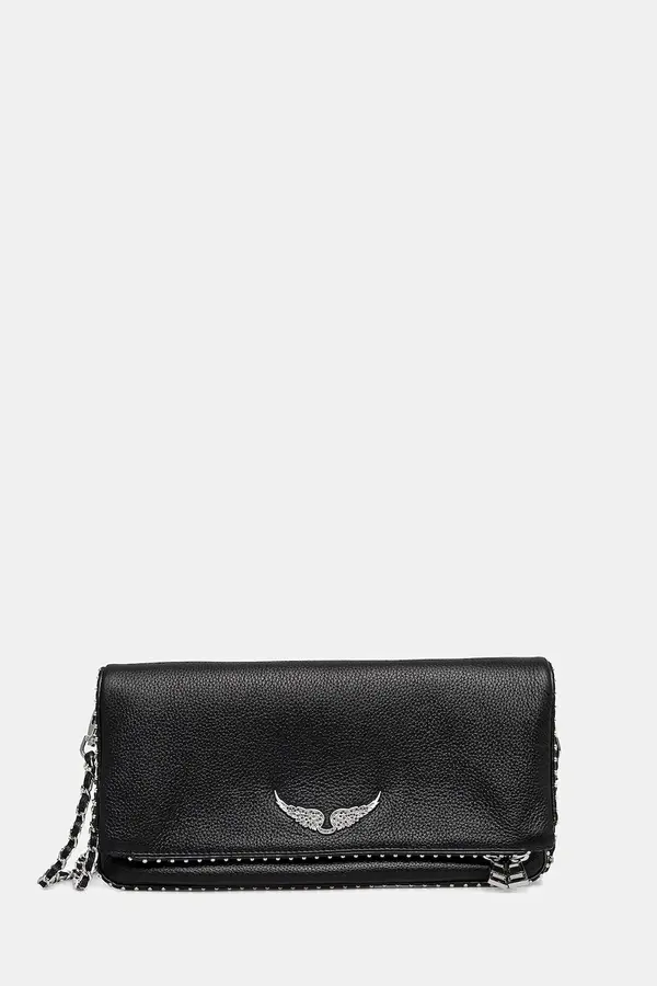 Zadig&Voltaire Kožna torba ZADIG&VOLTAIRE  ROCK GRAINED LEATHER   STUDS