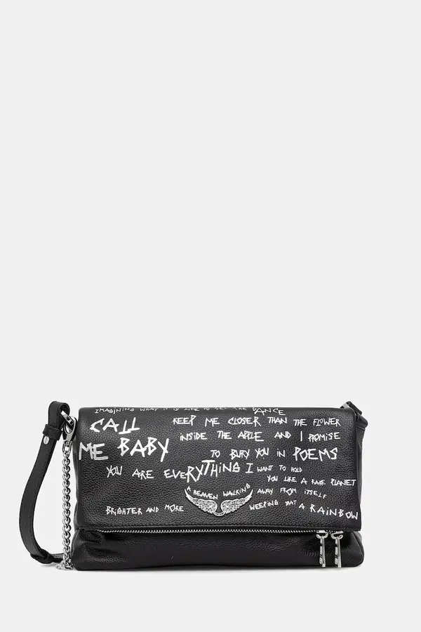 Zadig&Voltaire Kožna torba ZADIG&VOLTAIRE  ROCKY II GRAFFITI