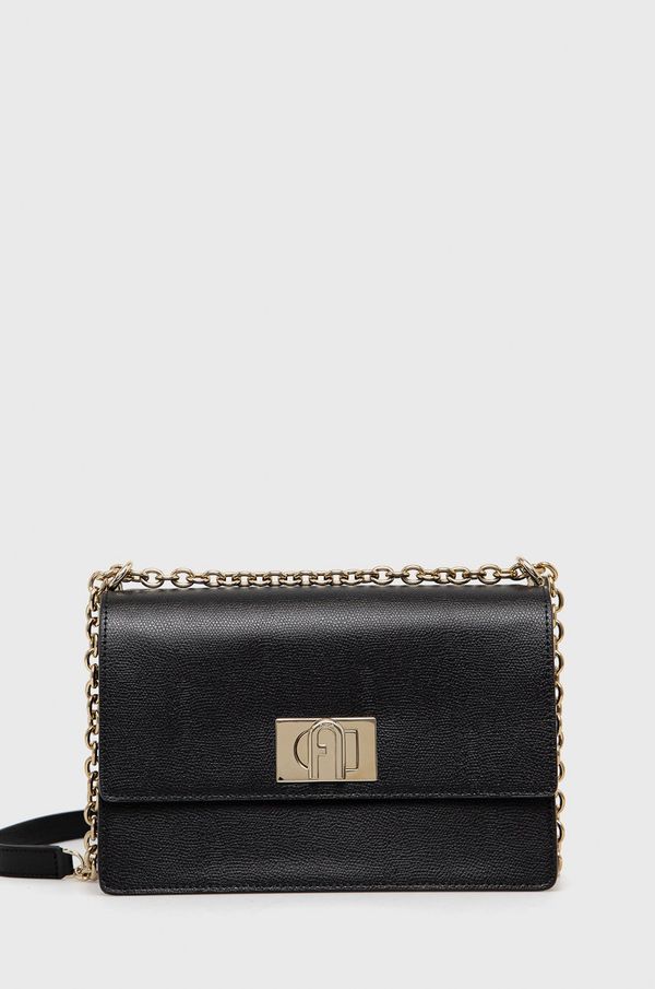 Furla Kožna torbica Furla boja: crna