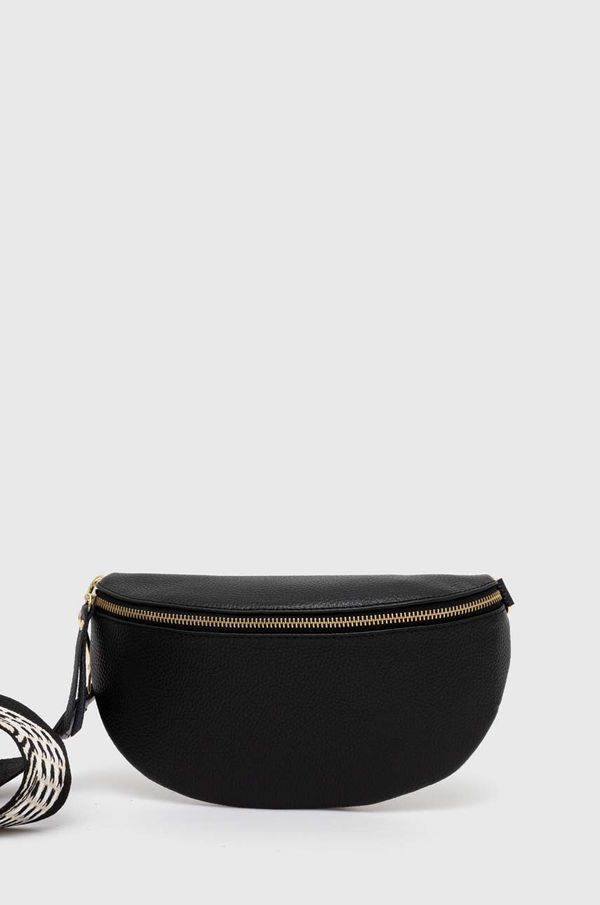 Answear Lab Kožna torbica oko struka Answear Lab boja: crna